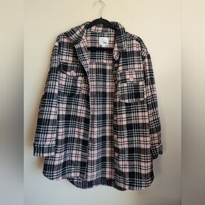 With Love YMI Pink and Black Shacket with Relaxed Fit Size M